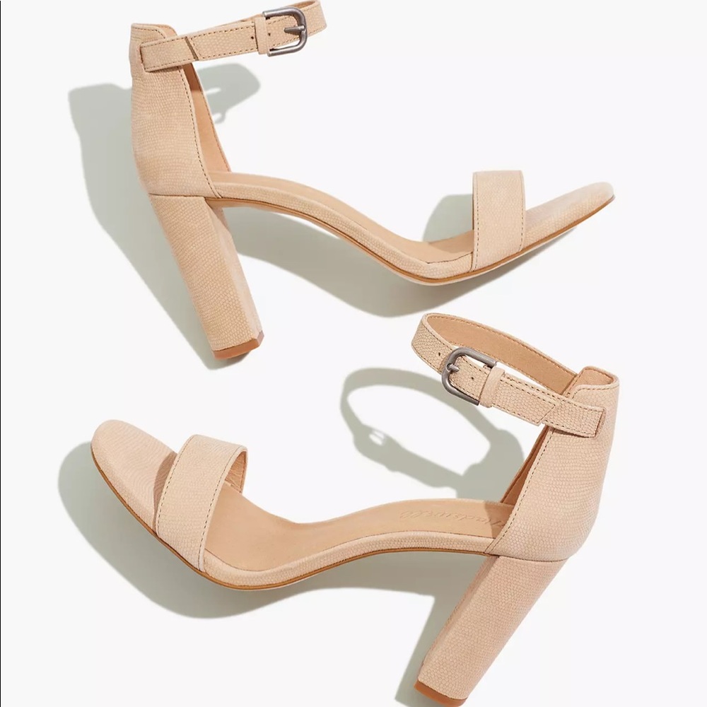 Brand new in box! Madewell The Brooke Ankle-Strap Sandal in Embossed Leather